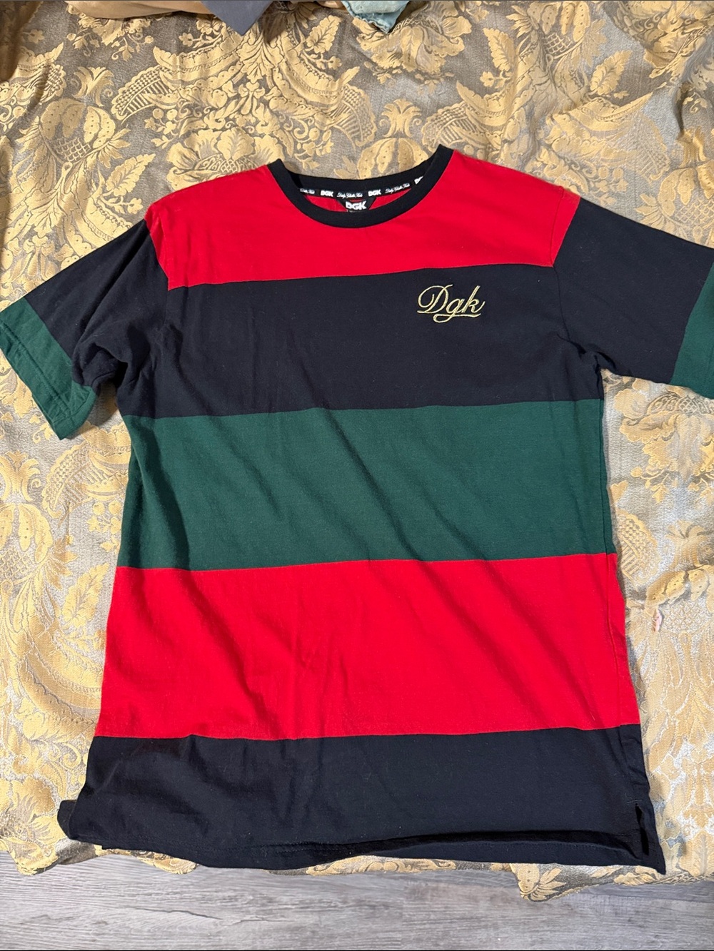 DGK Red Black Green Horizontal Stripe Tee
